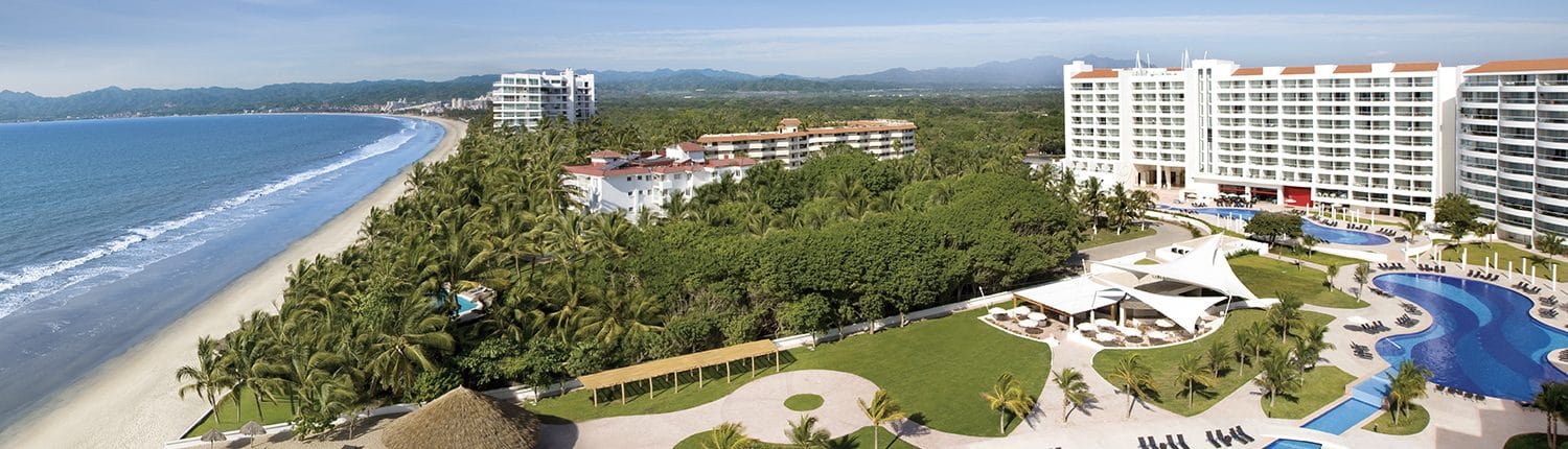 Dreams_Villamagna Aerial view of pools at Dreams Villamagna hotel in Nuevo Vallarta Riviera Nayarit Mexico