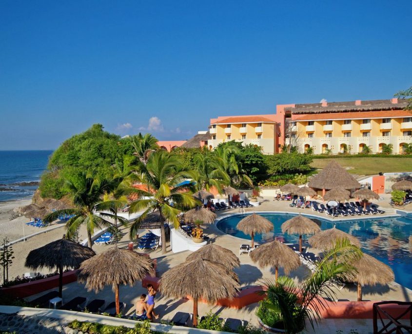 Royal Suites Hotel pool with Palapa shade in Punta de Mita Riviera Nayarit Mexico