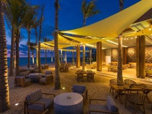 Conrad Beach Lounge Conrad Hotel beach lounge at night - Punta de Mita Riviera Nayarit Mexico